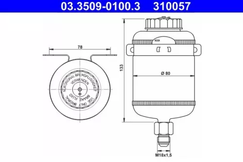 Fluid Reservoir, brake fluid