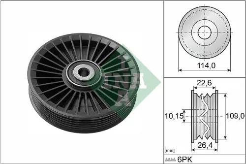 Deflection/Guide Pulley, V-ribbed belt