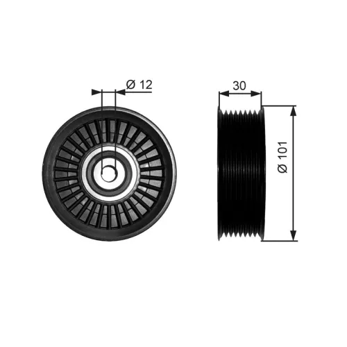 Deflection/Guide Pulley, V-ribbed belt
