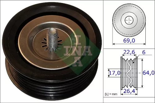 Deflection/Guide Pulley, V-ribbed belt