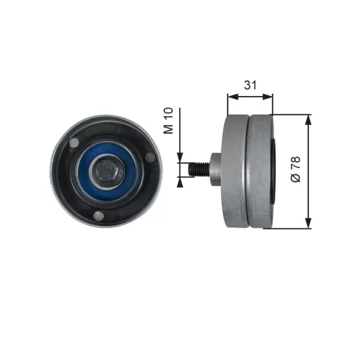 Deflection/Guide Pulley, V-ribbed belt