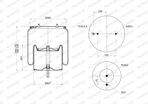 Bellow, air suspension