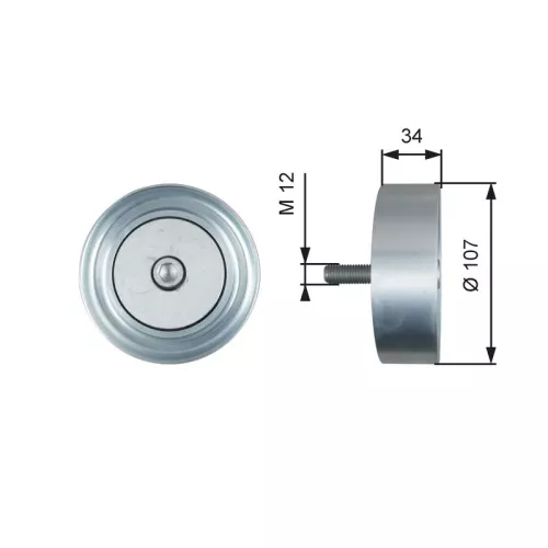 Deflection/Guide Pulley, V-ribbed belt