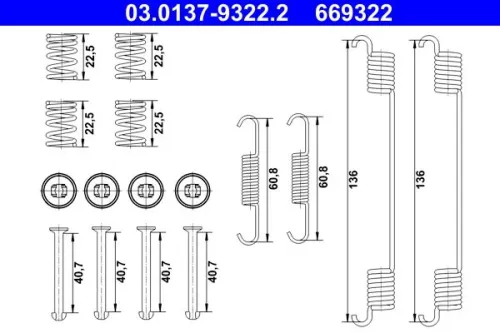 Accessory Kit, brake shoes