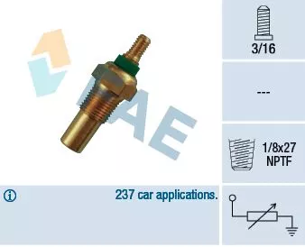 Sensor, coolant temperature