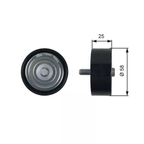 Deflection/Guide Pulley, V-ribbed belt